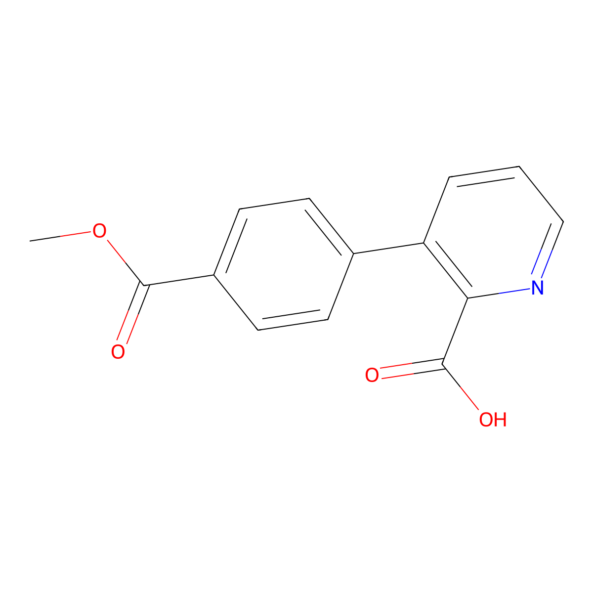 3-(4-Methoxycarbonylphenyl)picolinic acid molecular structure, CAS 1258625-59-0