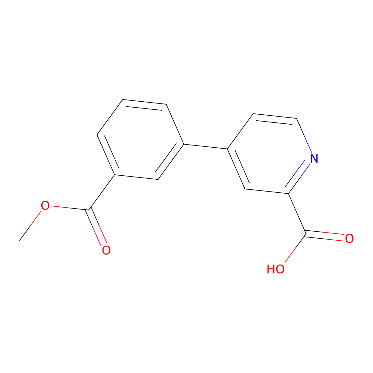 4-(3-Methoxycarbonylphenyl)picolinic acid molecular structure, CAS 1258625-63-6