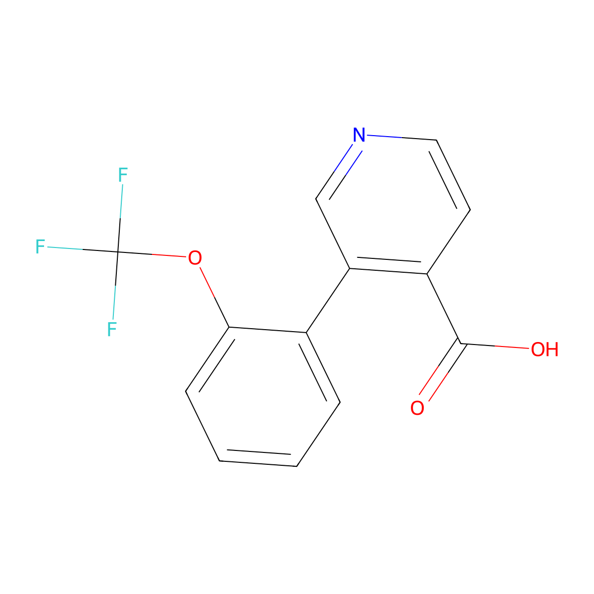 3-(2-(Trifluoromethoxy)phenyl)isonicotinic acid molecular structure, CAS 1258625-90-9