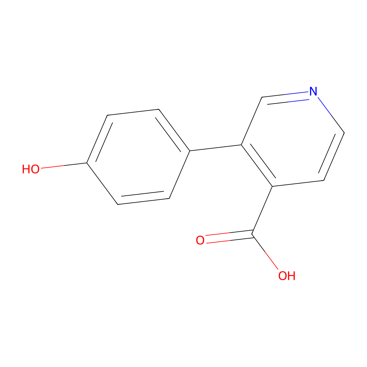 3-(4-Hydroxyphenyl)isonicotinic acid molecular structure, CAS 1258625-94-3