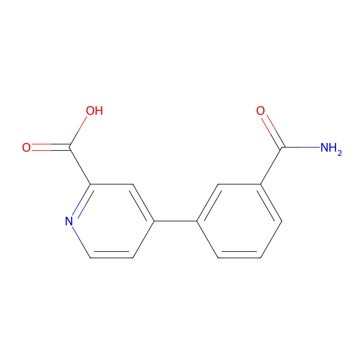 4-(3-Aminocarbonylphenyl)picolinic acid molecular structure, CAS 1258625-98-7