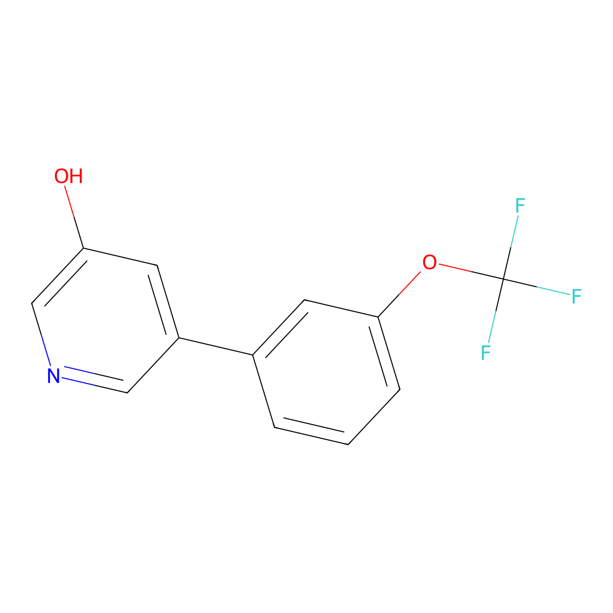 5-[3-(Trifluoromethoxy)phenyl]pyridin-3-ol molecular structure, CAS 1258626-06-0