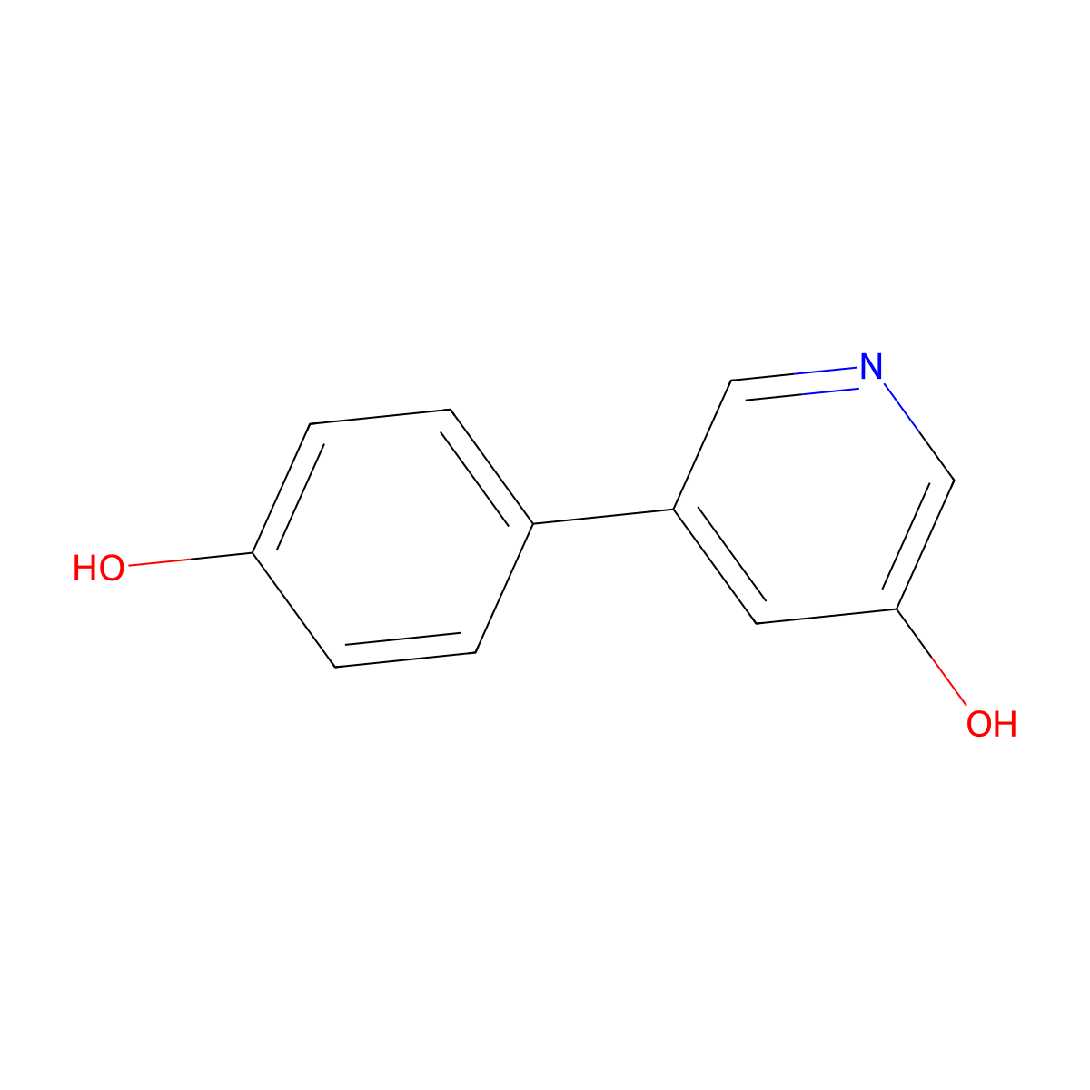 5-(4-Hydroxyphenyl)pyridin-3-ol molecular structure, CAS 1258626-12-8