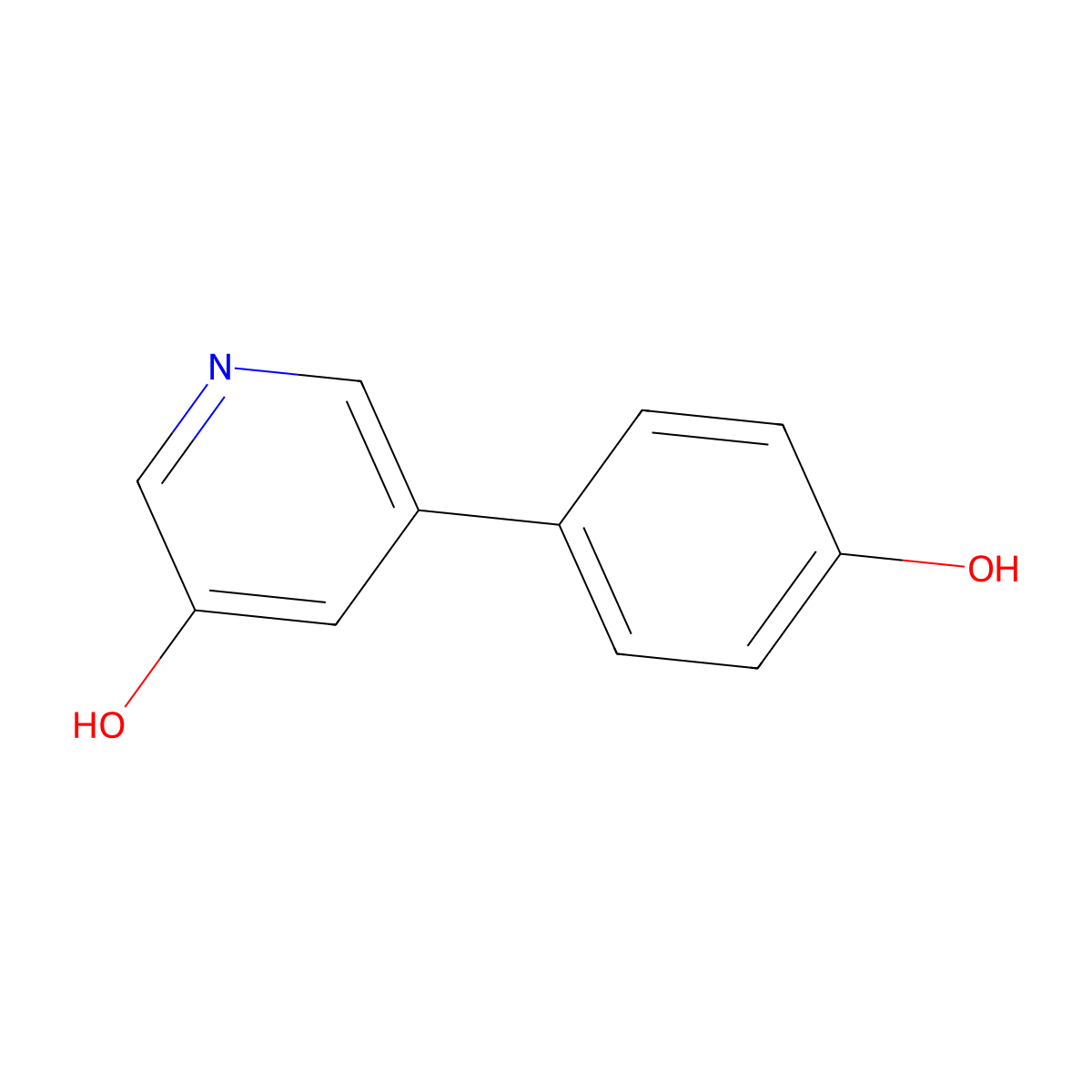 5-(4-Hydroxyphenyl)pyridin-3-ol molecular structure, CAS 1258626-12-8