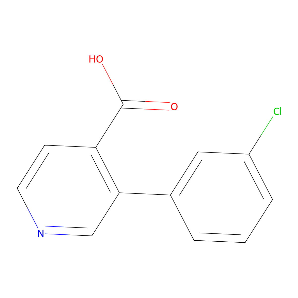 3-(3-Chlorophenyl)pyridine-4-carboxylic acid molecular structure, CAS 1258626-13-9