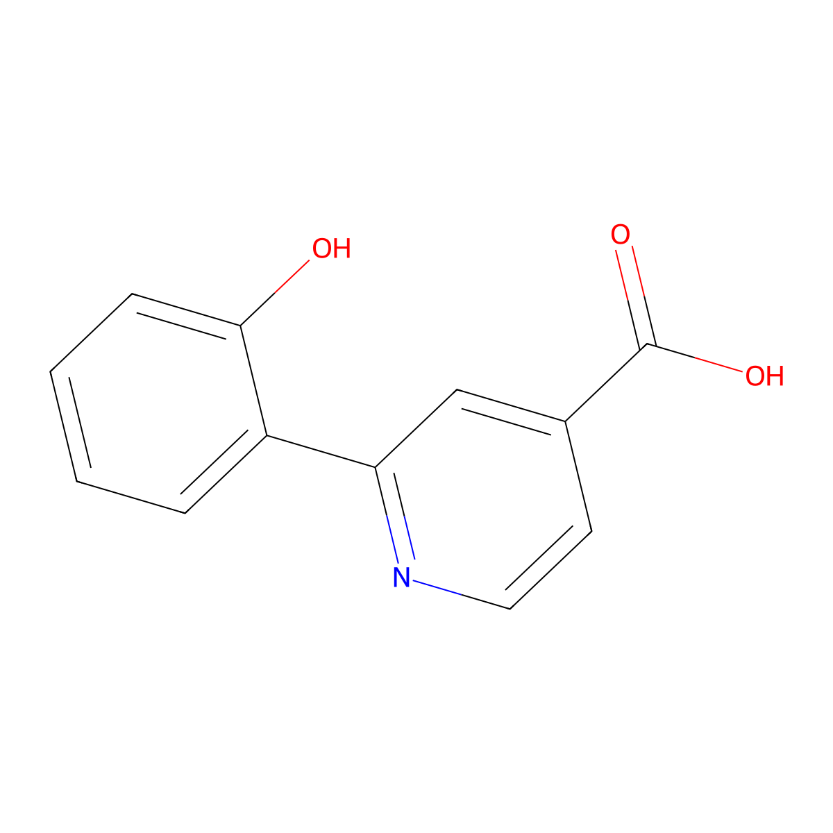 2-(2-Hydroxyphenyl)pyridine-4-carboxylic acid molecular structure, CAS 1258626-16-2