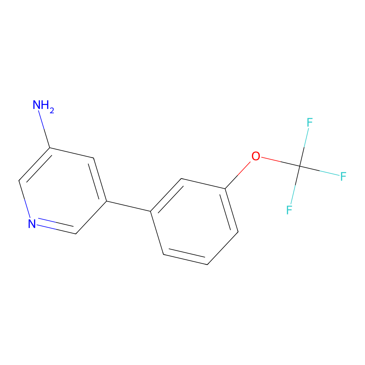 5-(3-(Trifluoromethoxy)phenyl)pyridin-3-amine molecular structure, CAS 1258626-19-5