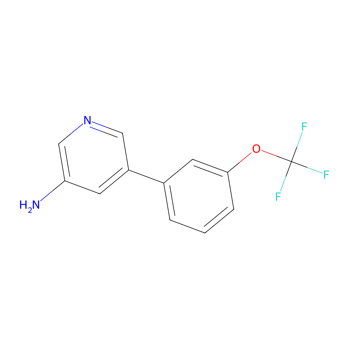 5-(3-(Trifluoromethoxy)phenyl)pyridin-3-amine molecular structure, CAS 1258626-19-5
