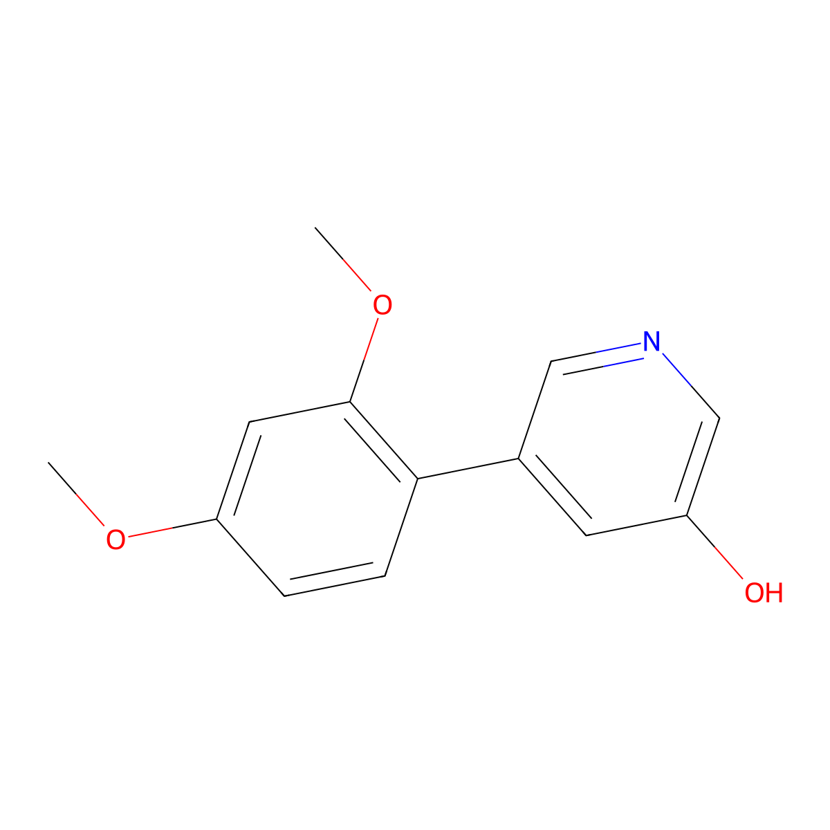 5-(2,4-Dimethoxyphenyl)pyridin-3-ol molecular structure, CAS 1258626-20-8