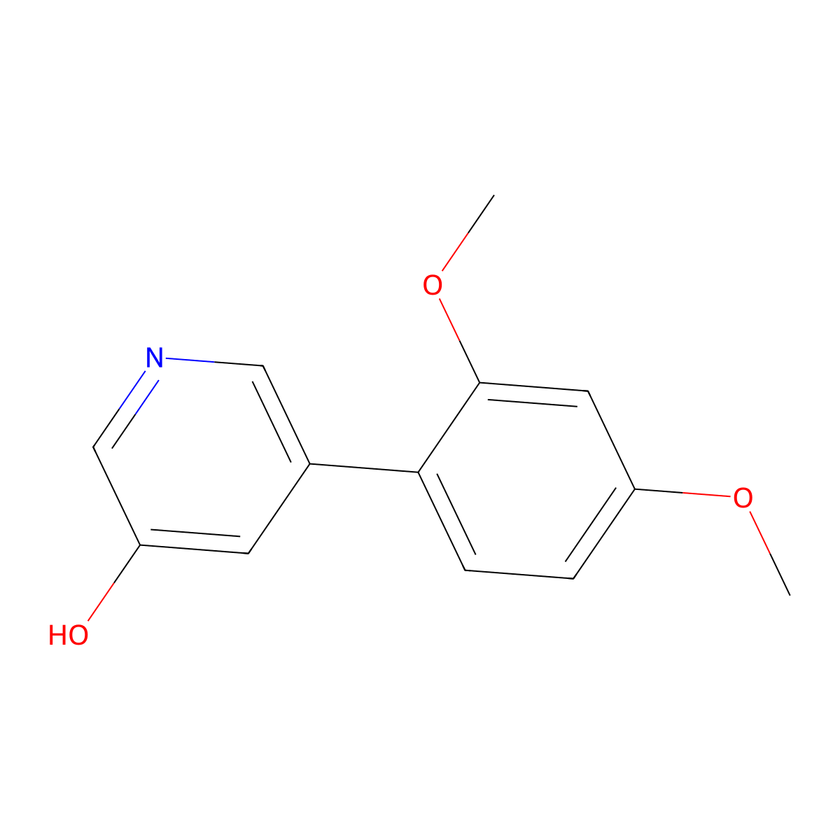 5-(2,4-Dimethoxyphenyl)pyridin-3-ol molecular structure, CAS 1258626-20-8