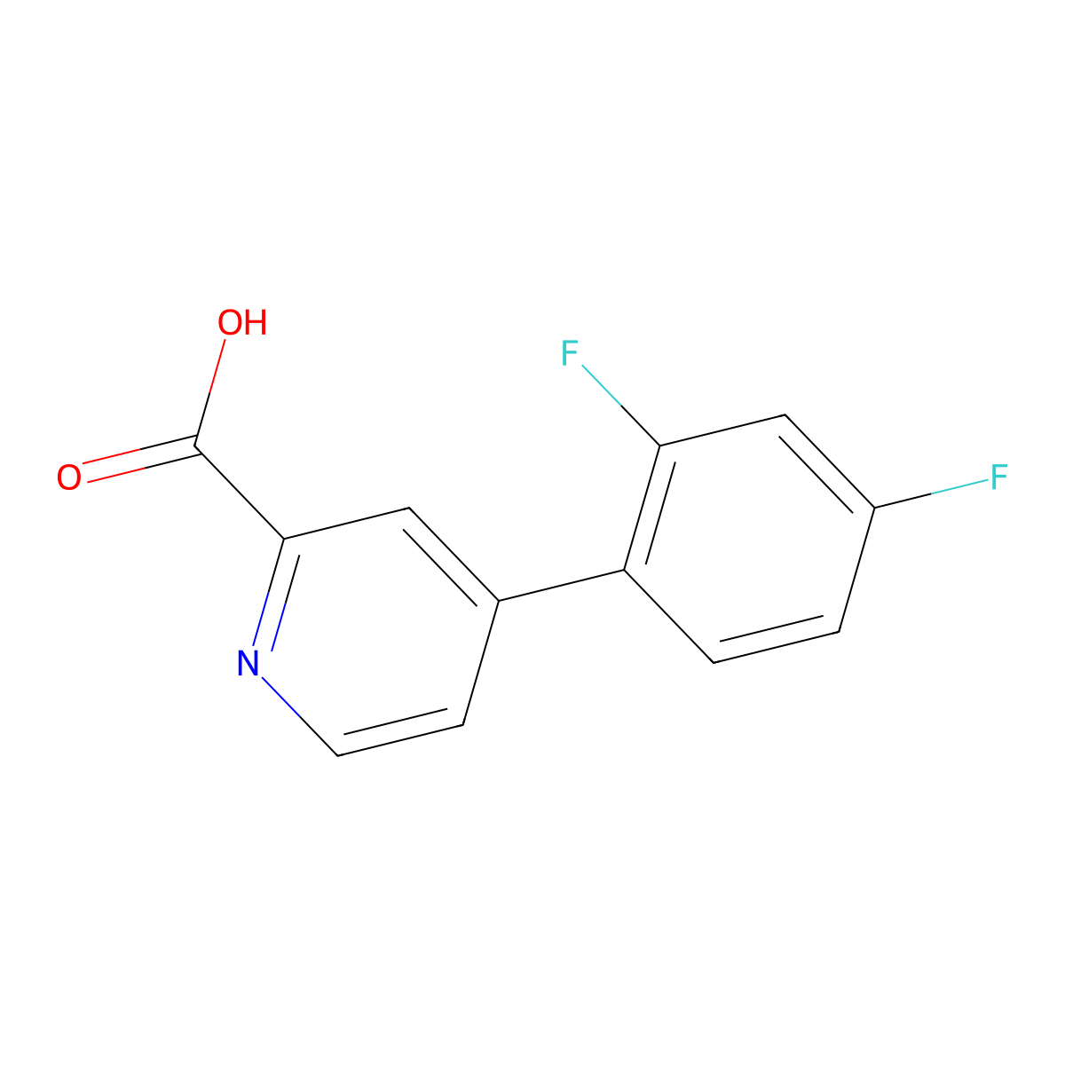 4-(2,4-Difluorophenyl)picolinic acid molecular structure, CAS 1258626-21-9