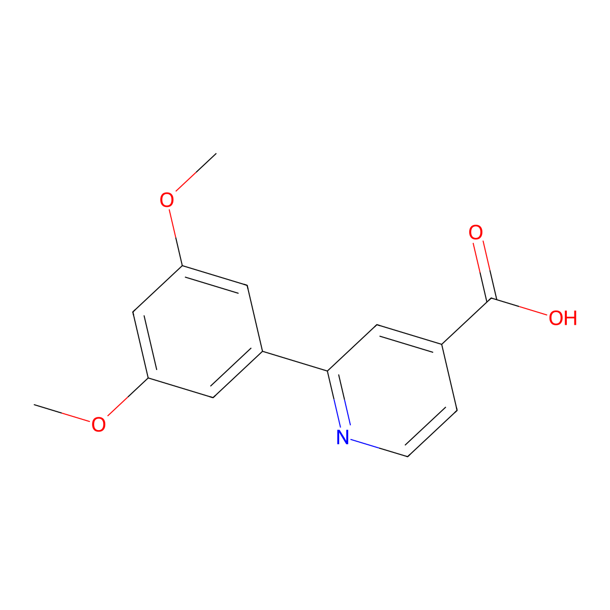 2-(3,5-Dimethoxyphenyl)pyridine-4-carboxylic acid molecular structure, CAS 1258626-23-1