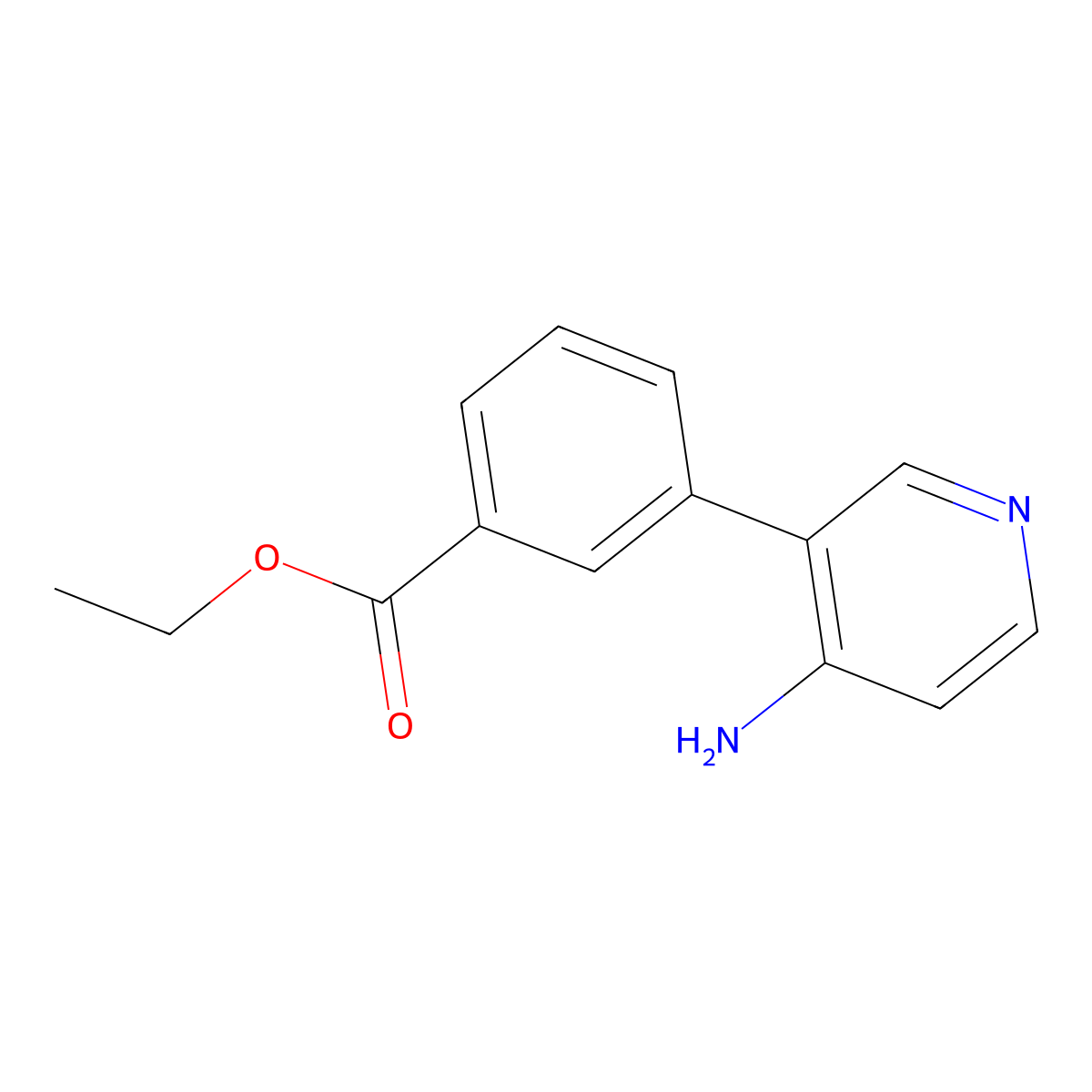 Ethyl 3-(4-aminopyridin-3-yl)benzoate molecular structure, CAS 1258626-32-2