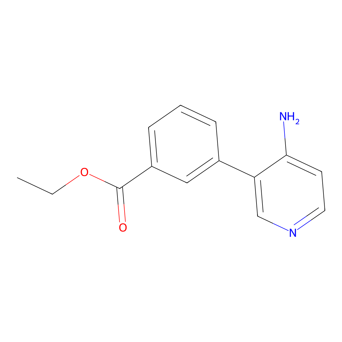 Ethyl 3-(4-aminopyridin-3-yl)benzoate molecular structure, CAS 1258626-32-2