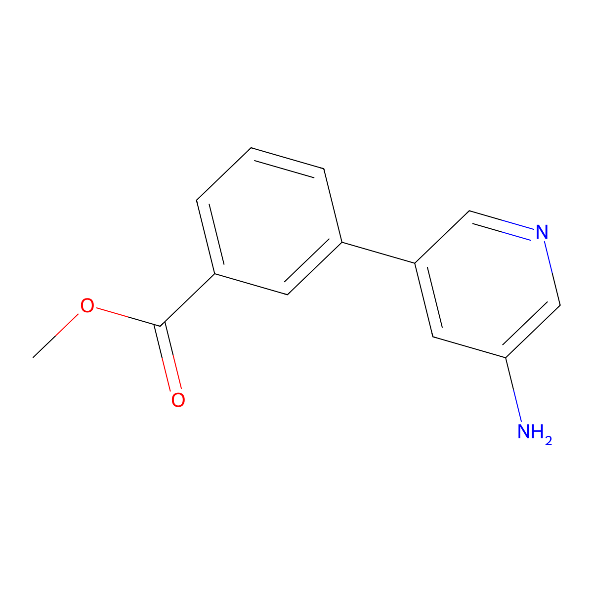 Methyl 3-(5-aminopyridin-3-yl)benzoate molecular structure, CAS 1258626-34-4