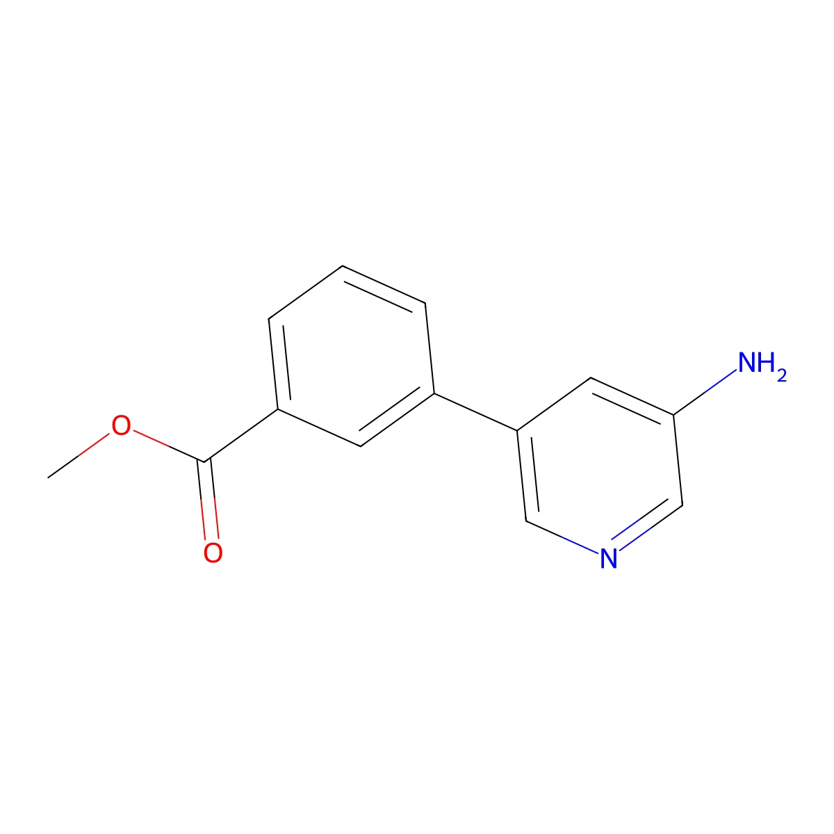 Methyl 3-(5-aminopyridin-3-yl)benzoate molecular structure, CAS 1258626-34-4