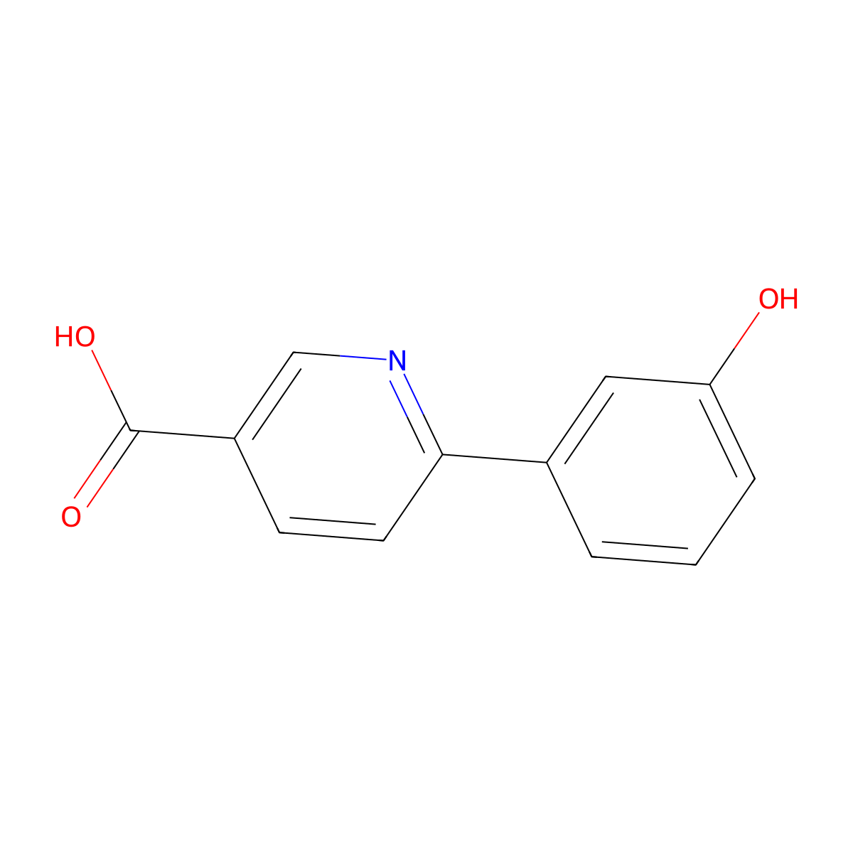 6-(3-Hydroxyphenyl)pyridine-3-carboxylic acid molecular structure, CAS 1258626-58-2