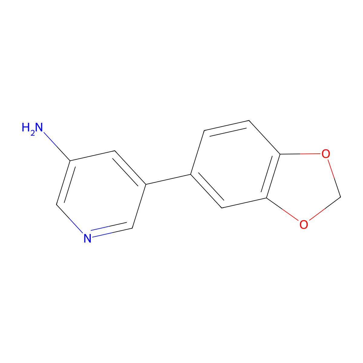 5-(Benzo[d][1,3]dioxol-5-yl)pyridin-3-amine molecular structure, CAS 1258626-60-6