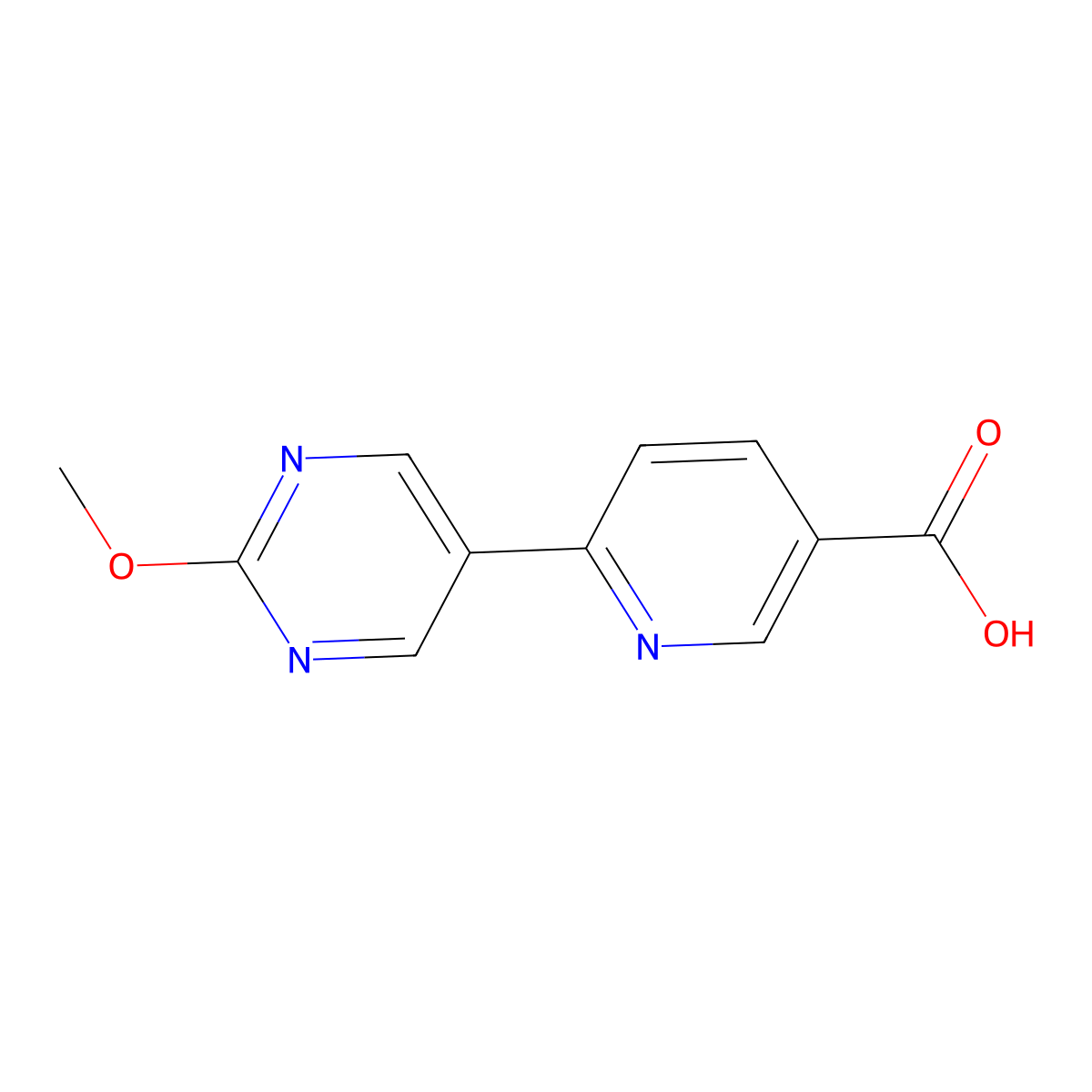 6-(2-Methoxypyrimidin-5-yl)pyridine-3-carboxylic acid molecular structure, CAS 1258626-64-0