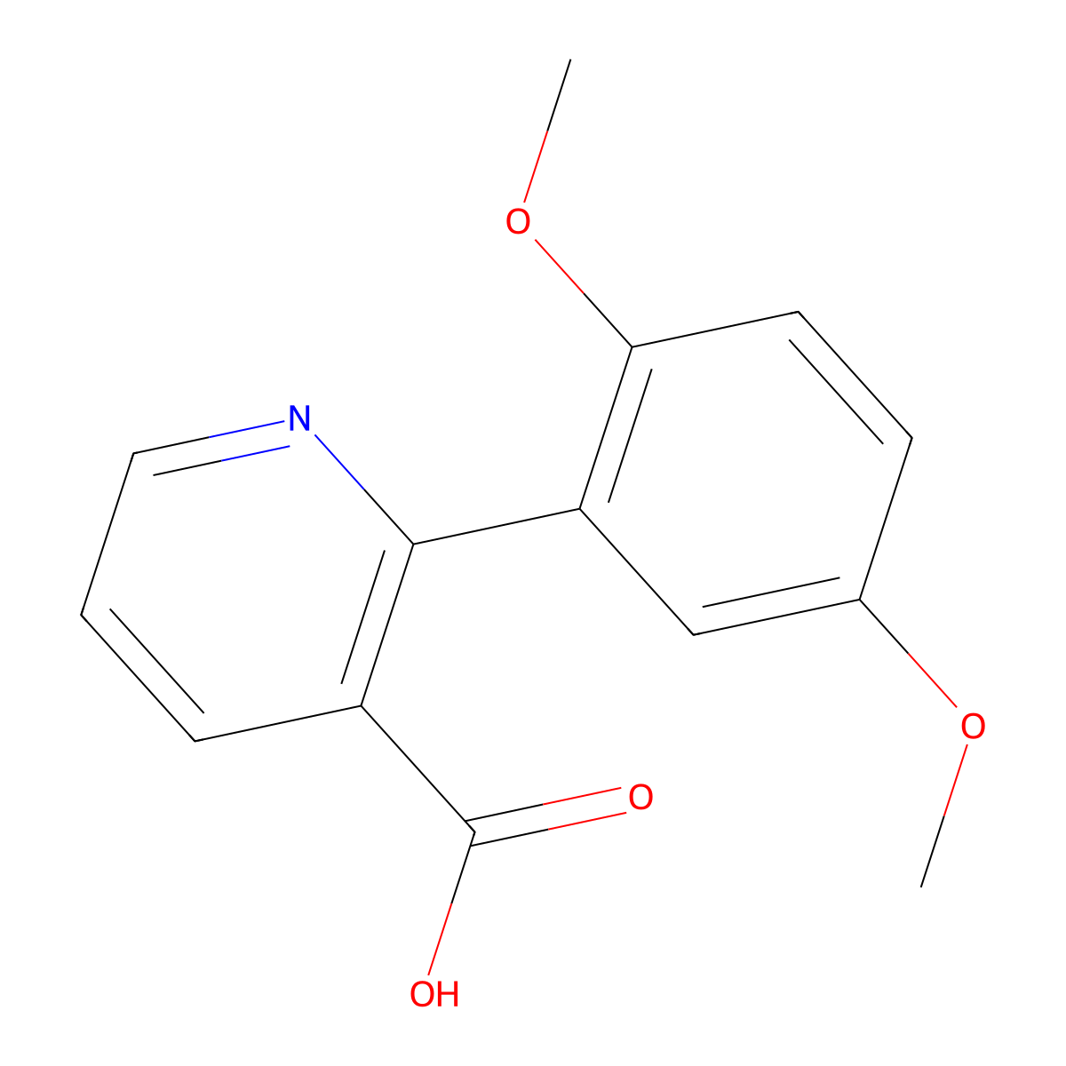 2-(2,5-Dimethoxyphenyl)pyridine-3-carboxylic acid molecular structure, CAS 1258626-68-4