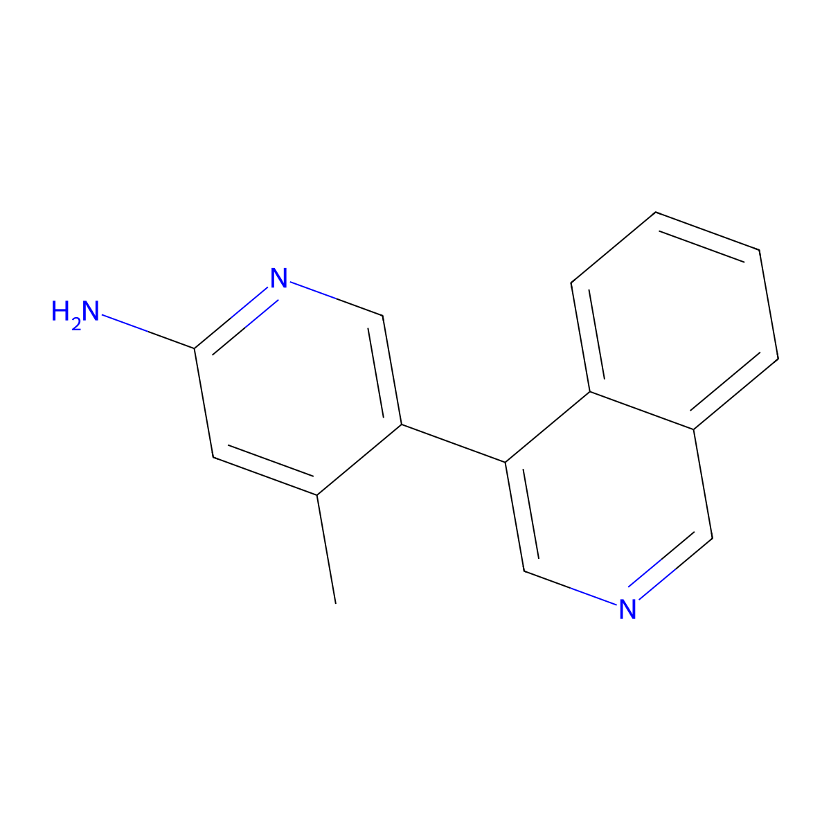 2-Pyridinamine, 5-(4-isoquinolinyl)-4-methyl- molecular structure, CAS 1258626-87-7