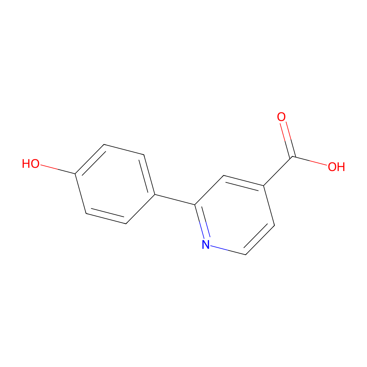 2-(4-Hydroxyphenyl)isonicotinic acid molecular structure, CAS 1258626-91-3