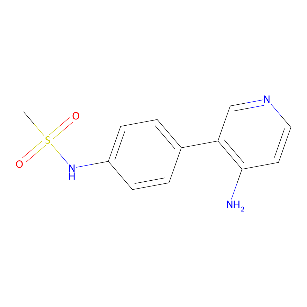 N-(4-(4-aminopyridin-3-yl)phenyl)methanesulfonamide molecular structure, CAS 1258627-02-9