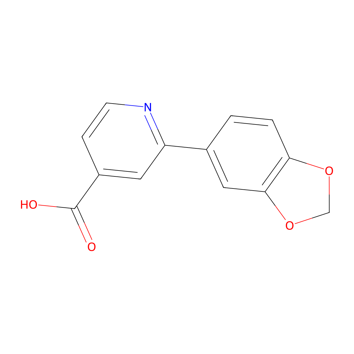 2-(Benzo[d][1,3]dioxol-5-yl)isonicotinic acid molecular structure, CAS 1258627-04-1