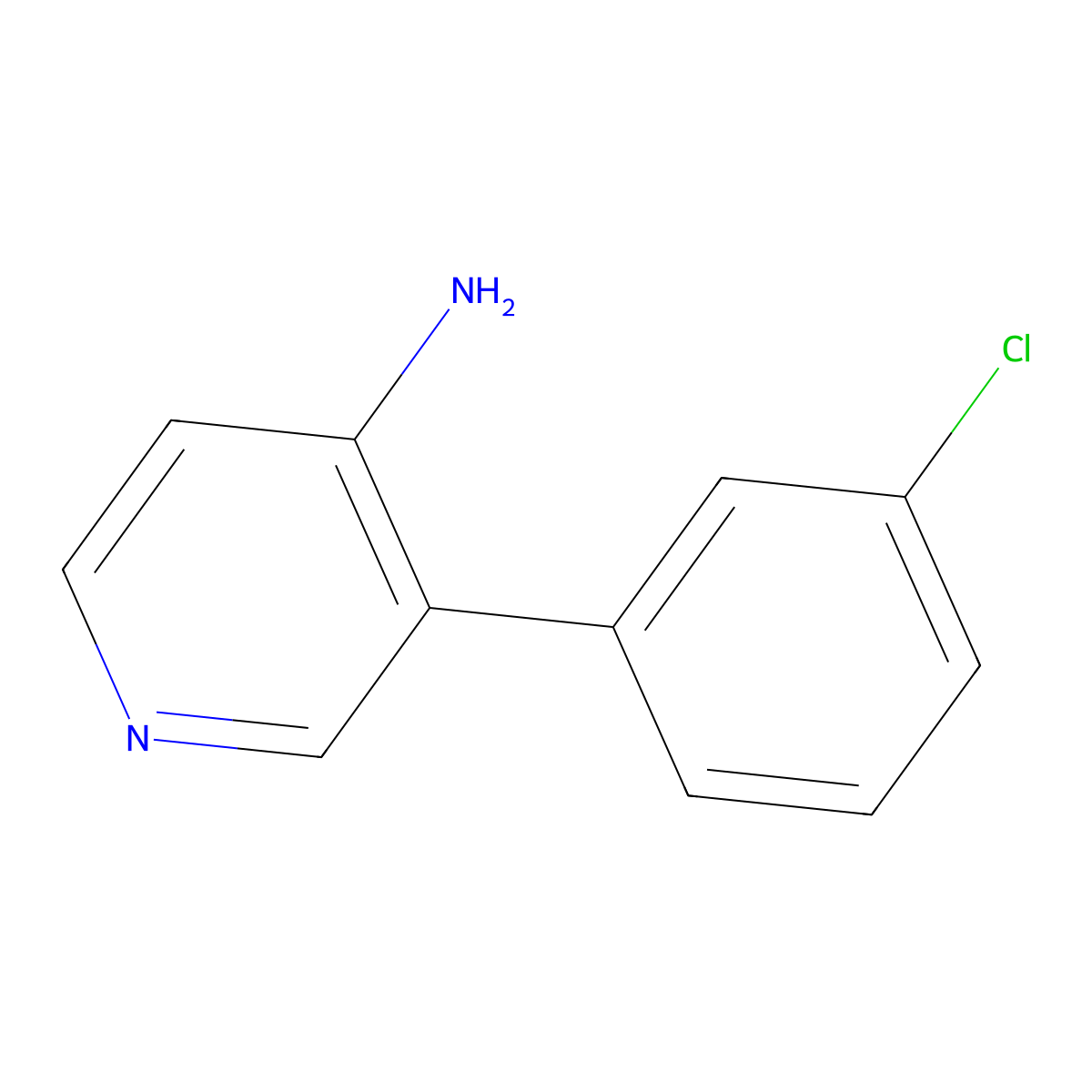 3-(3-Chlorophenyl)pyridin-4-amine molecular structure, CAS 1258627-11-0