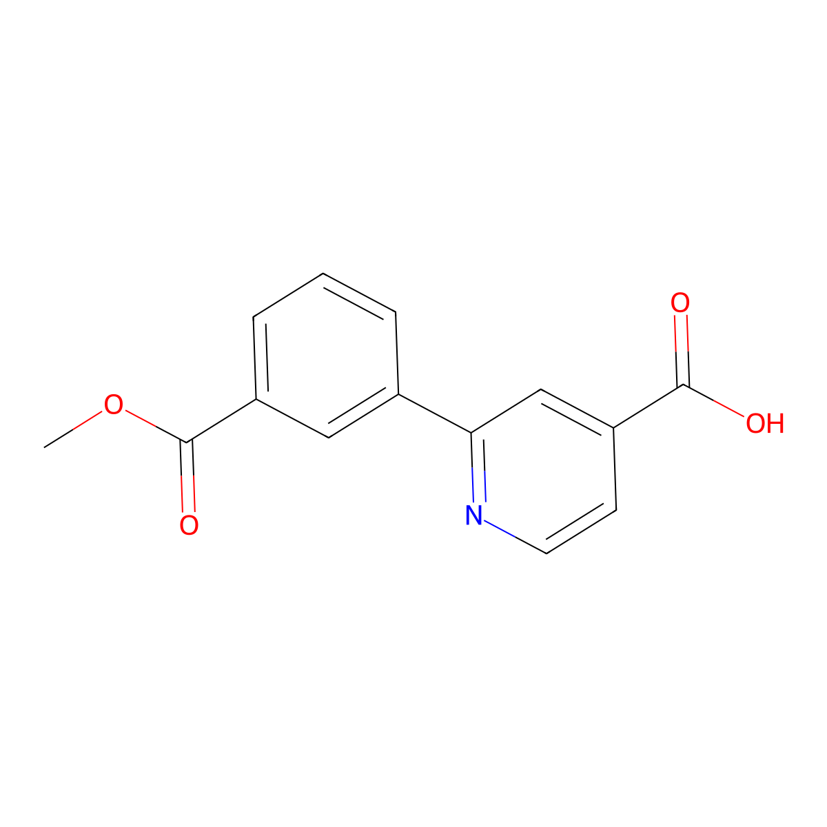2-(3-Methoxycarbonylphenyl)isonicotinic acid molecular structure, CAS 1258627-15-4