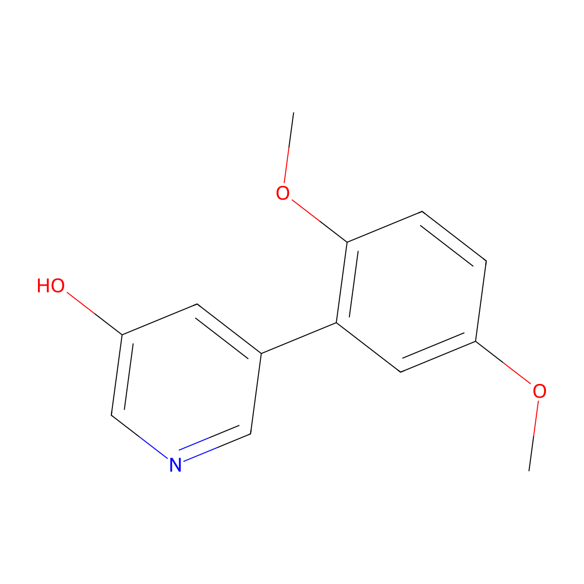 5-(2,5-Dimethoxyphenyl)pyridin-3-ol molecular structure, CAS 1258627-84-7