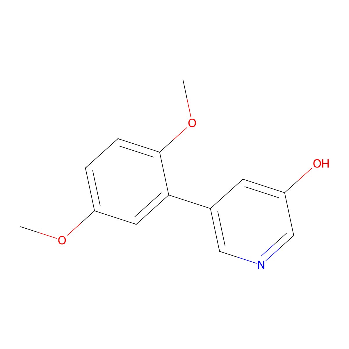 5-(2,5-Dimethoxyphenyl)pyridin-3-ol molecular structure, CAS 1258627-84-7
