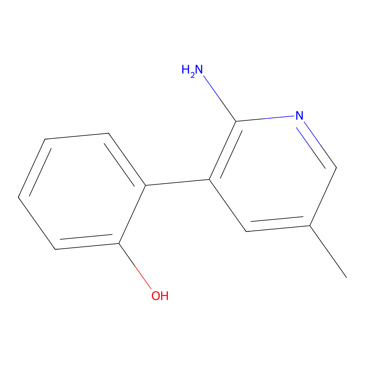 2-(2-Amino-5-methylpyridin-3-yl)phenol molecular structure, CAS 1258627-85-8