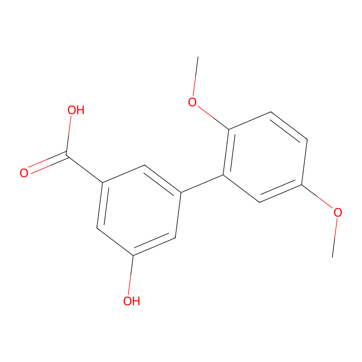 3-(2,5-Dimethoxyphenyl)-5-hydroxybenzoic acid molecular structure, CAS 1258627-95-0