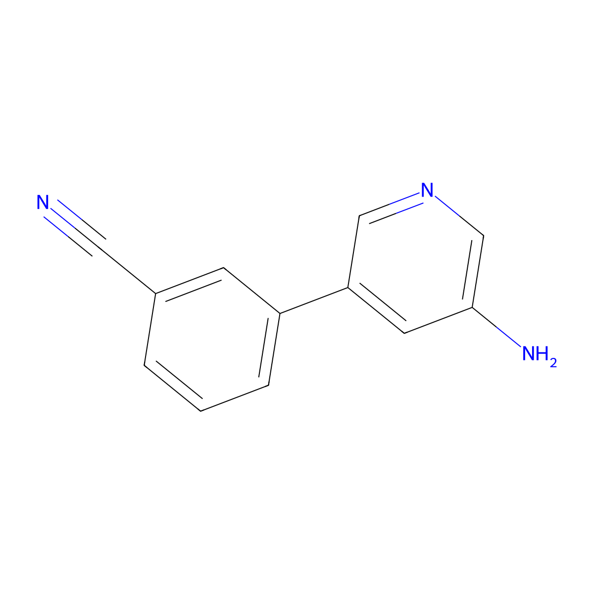3-(5-Aminopyridin-3-yl)benzonitrile molecular structure, CAS 1258628-06-6