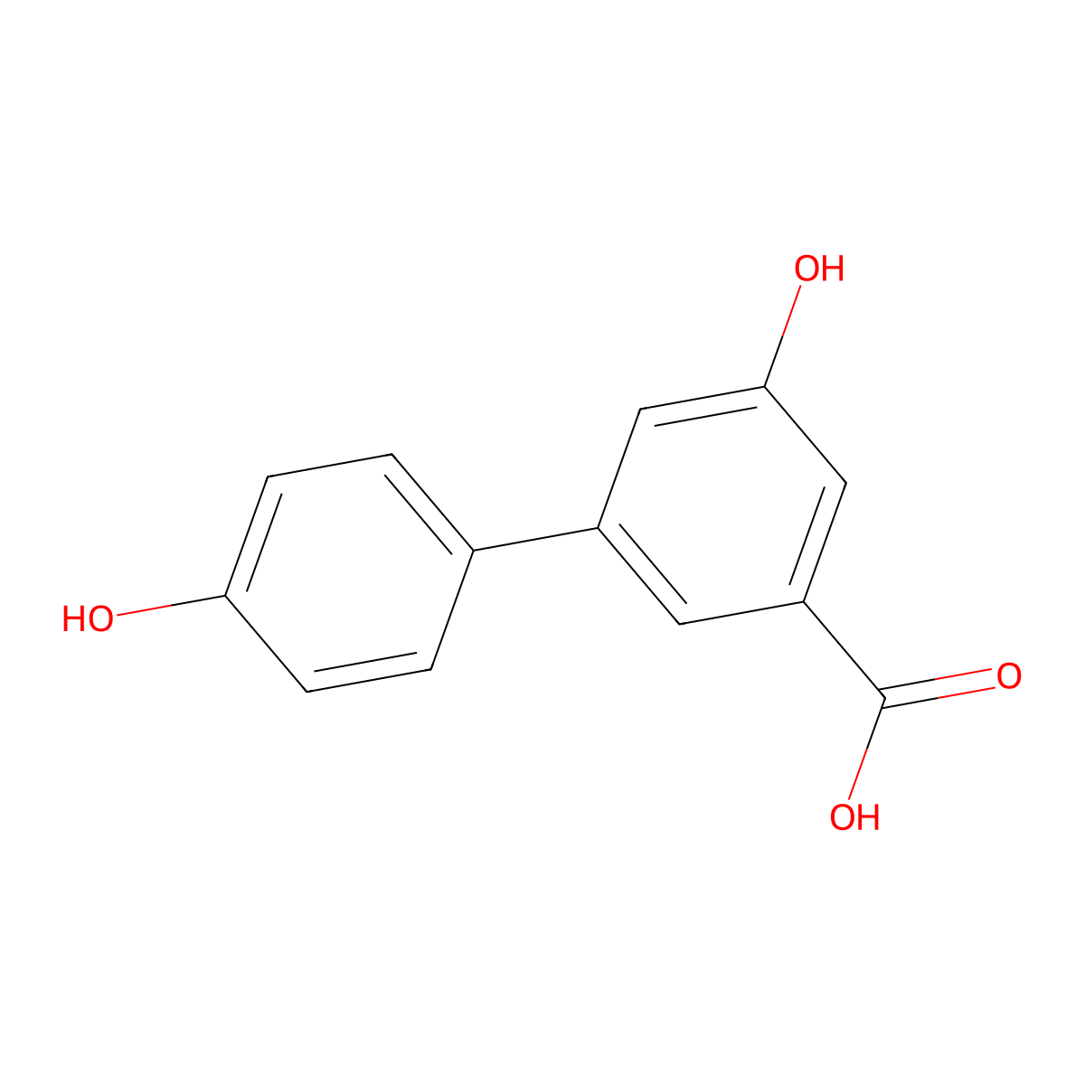 3-(4-Hydroxyphenyl)-5-hydroxybenzoic acid molecular structure, CAS 1258628-13-5