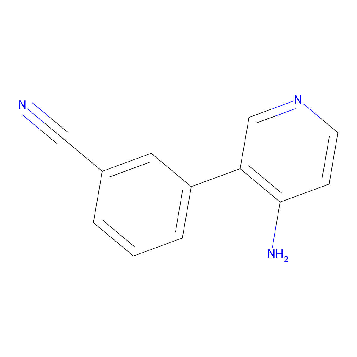 3-(4-Aminopyridin-3-YL)benzonitrile molecular structure, CAS 1258628-33-9