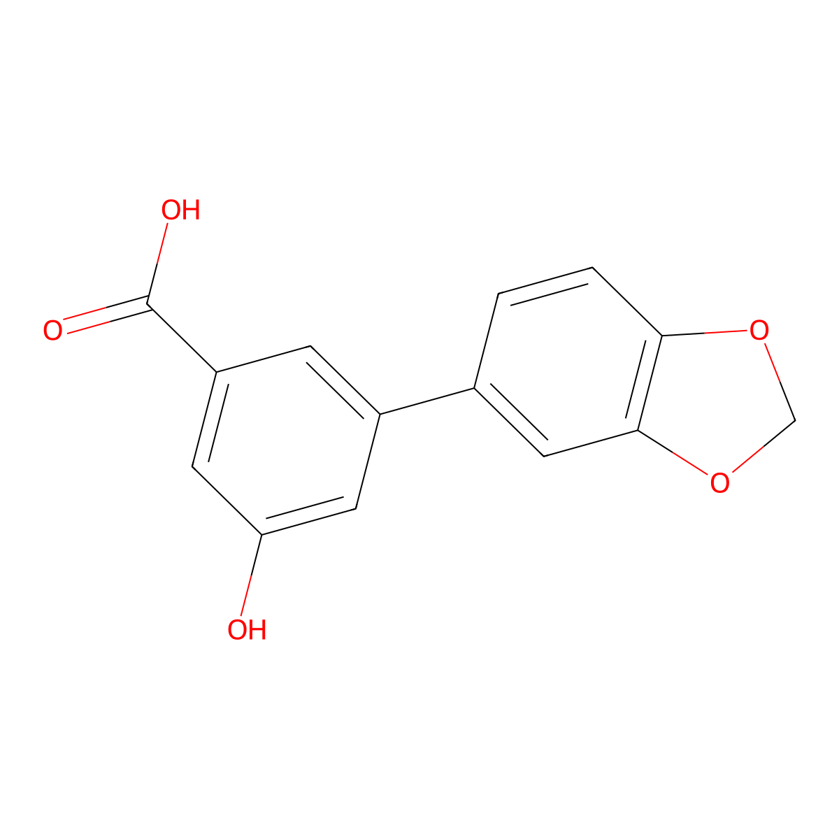 3-(Benzo[d][1,3]dioxol-5-yl)-5-hydroxybenzoic acid molecular structure, CAS 1258628-34-0