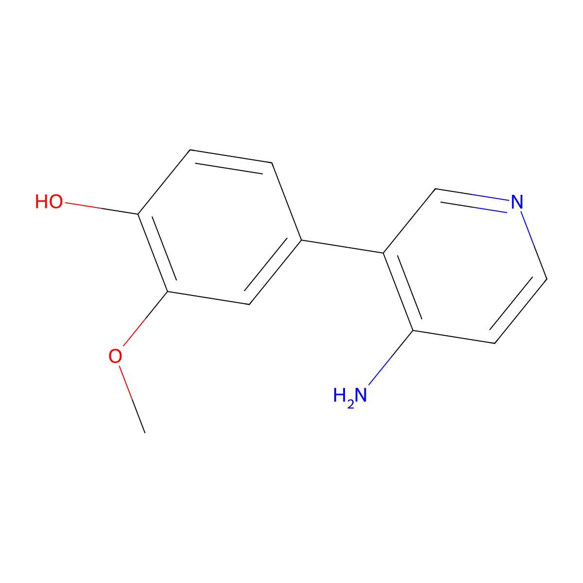 4-(4-Aminopyridin-3-yl)-2-methoxyphenol molecular structure, CAS 1258628-36-2
