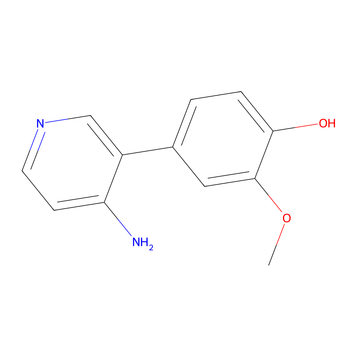 4-(4-Aminopyridin-3-yl)-2-methoxyphenol molecular structure, CAS 1258628-36-2