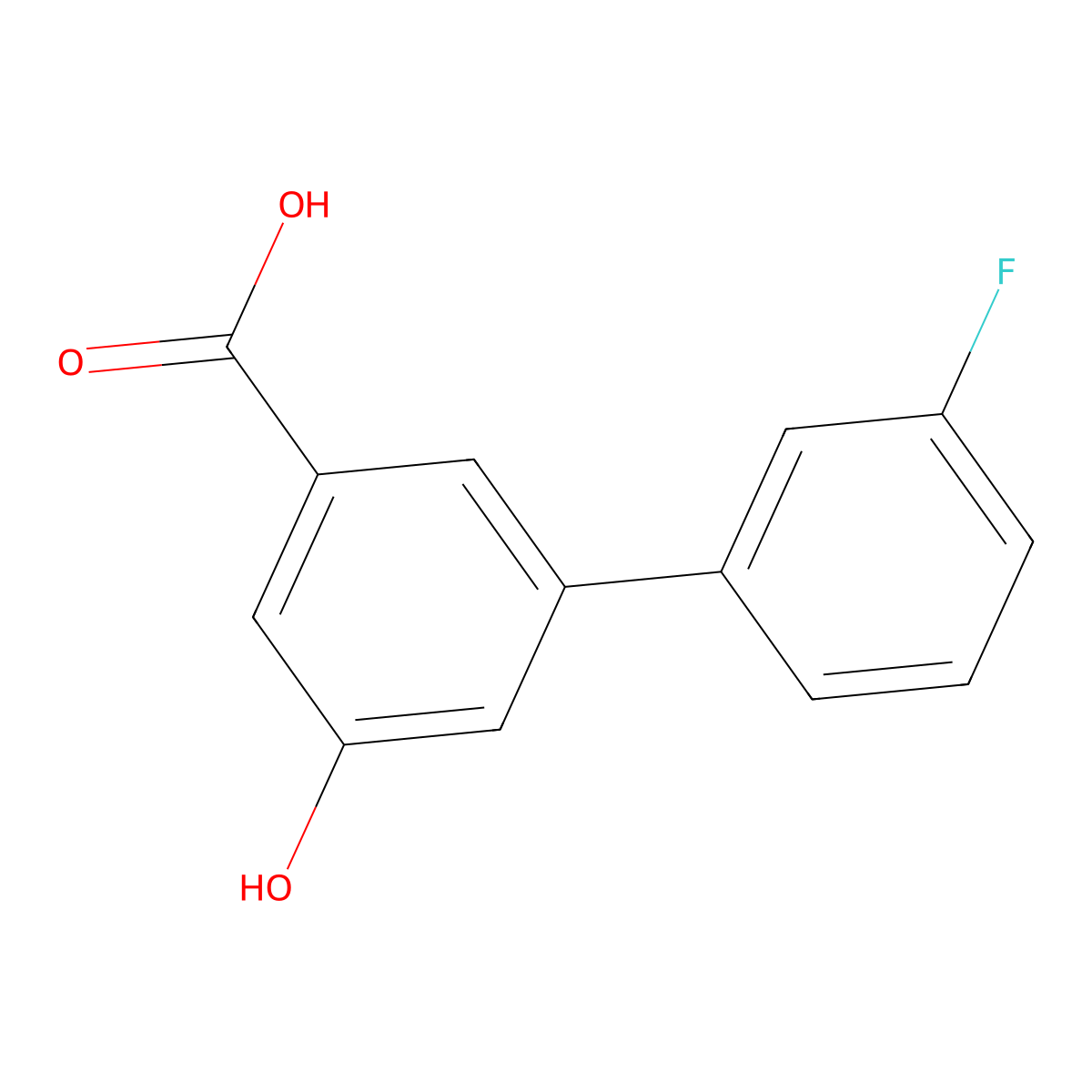 3-(3-Fluorophenyl)-5-hydroxybenzoic acid molecular structure, CAS 1258628-38-4