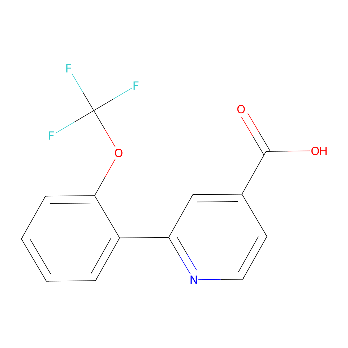 2-(2-Trifluoromethoxyphenyl)isonicotinic acid molecular structure, CAS 1258629-02-5