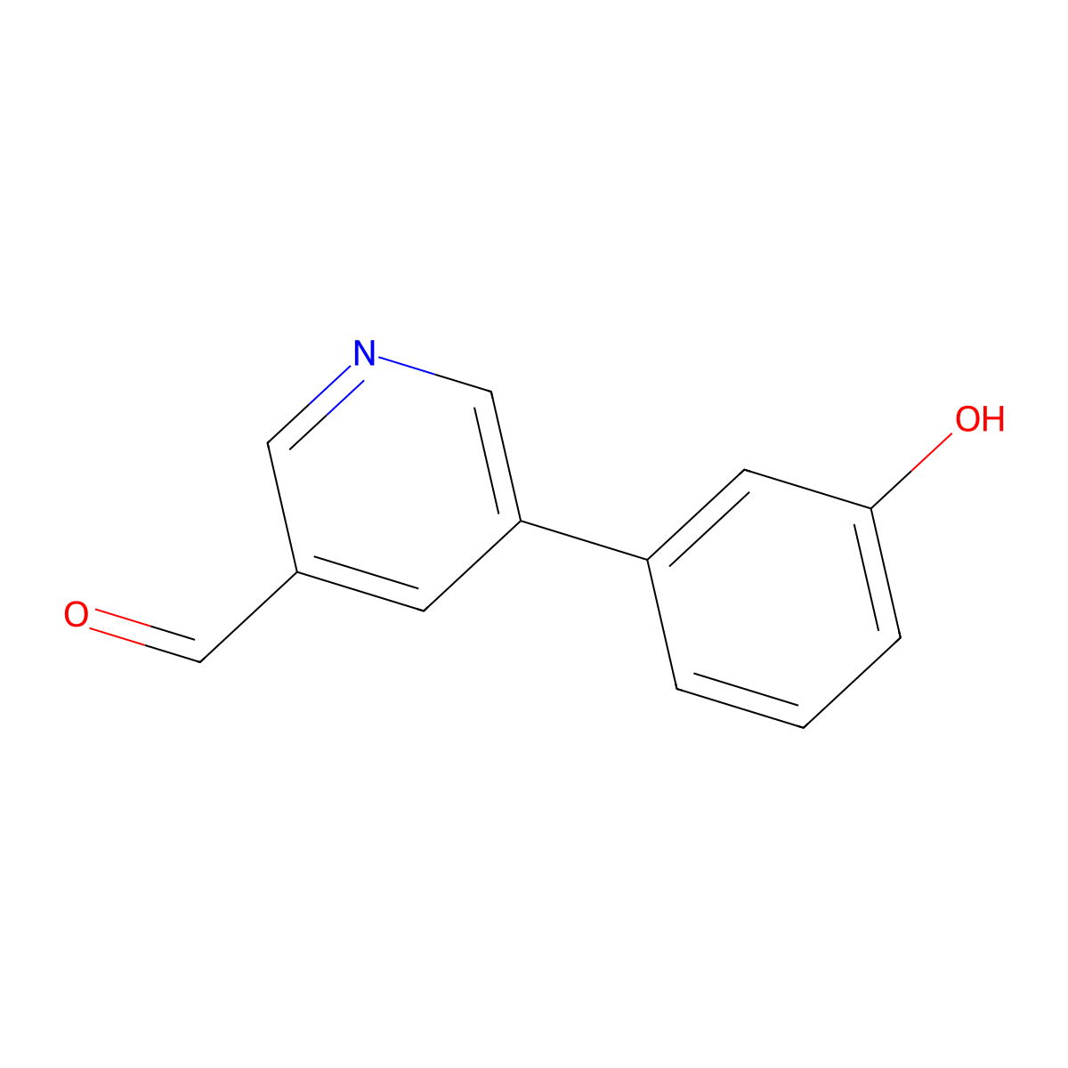 5-(3-Hydroxyphenyl)pyridine-3-carbaldehyde molecular structure, CAS 1258629-10-5