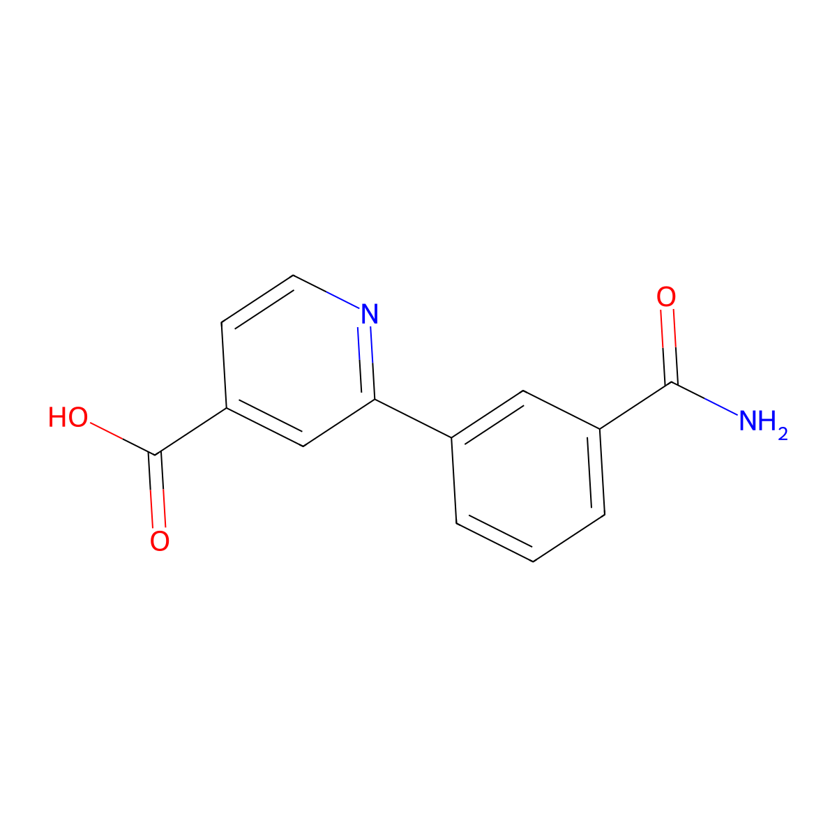 2-(3-Carbamoylphenyl)pyridine-4-carboxylic acid molecular structure, CAS 1258629-25-2