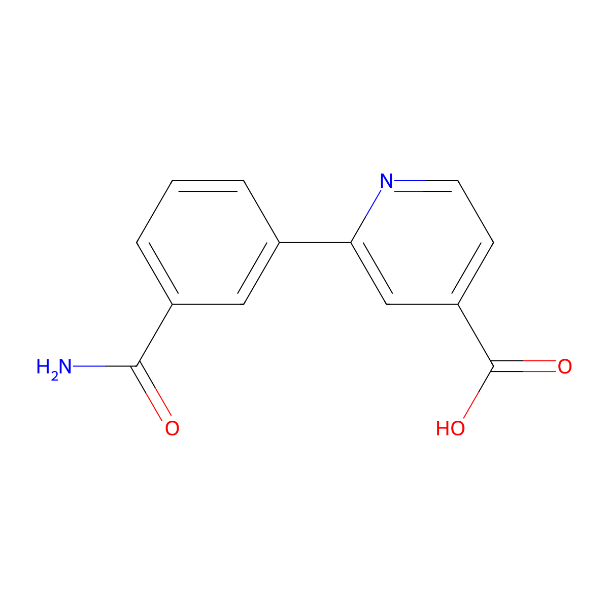2-(3-Carbamoylphenyl)pyridine-4-carboxylic acid molecular structure, CAS 1258629-25-2