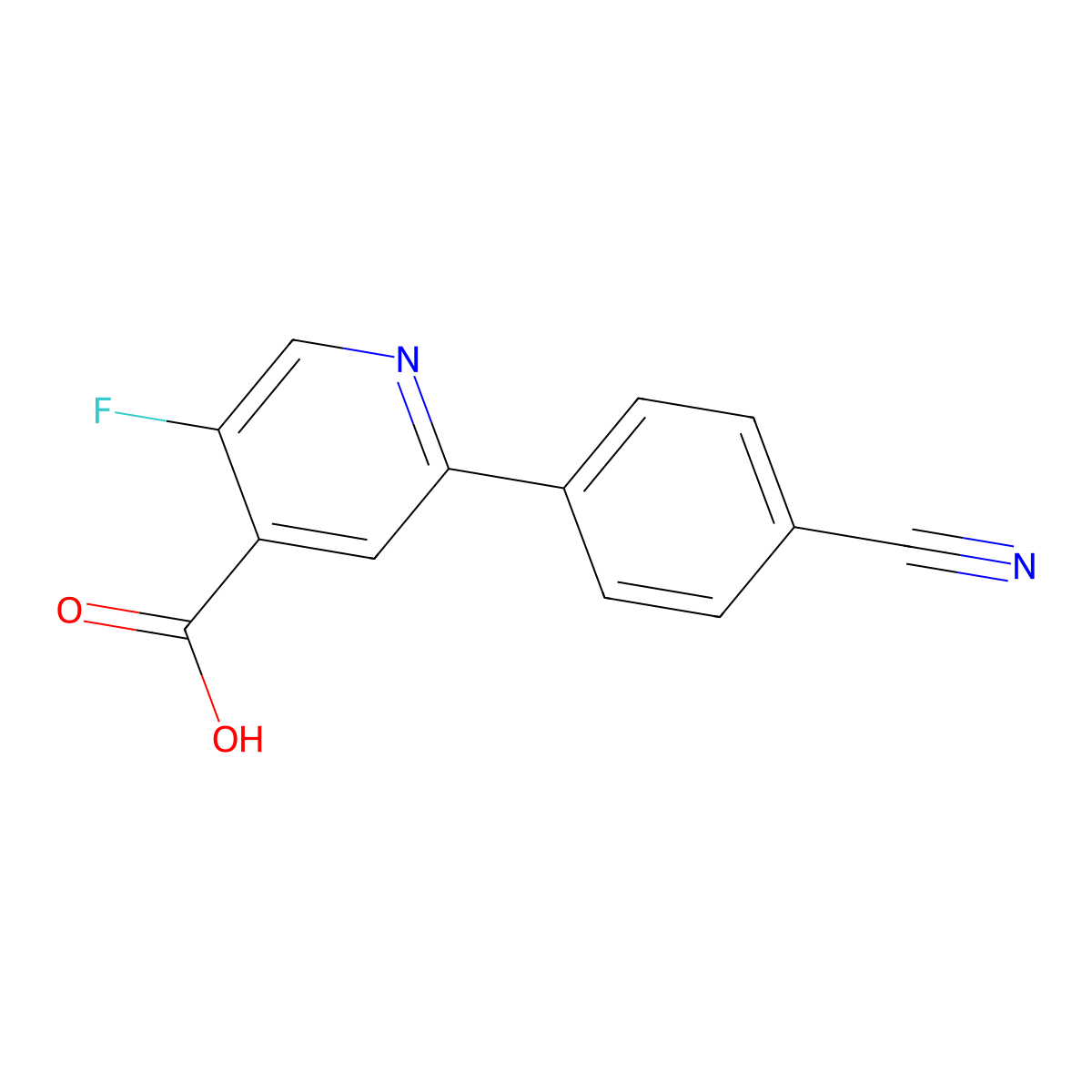 2-(4-Cyanophenyl)-5-fluoro-4-pyridinecarboxylic acid molecular structure, CAS 1258629-30-9