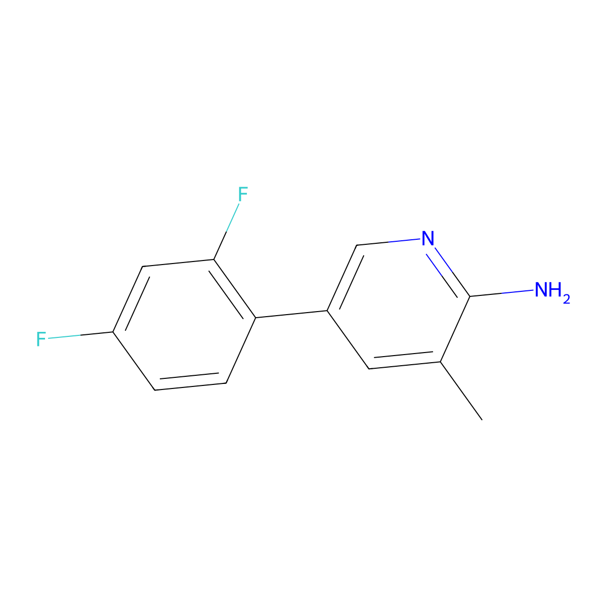 5-(2,4-Difluorophenyl)-3-methylpyridin-2-amine molecular structure, CAS 1258629-52-5