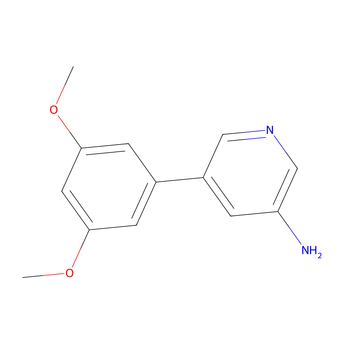 3-Pyridinamine, 5-(3,5-dimethoxyphenyl)- molecular structure, CAS 1258629-69-4