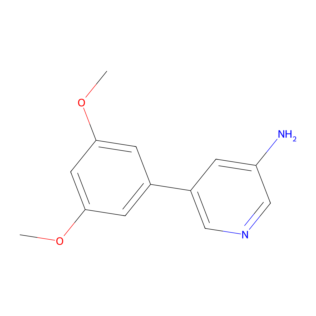3-Pyridinamine, 5-(3,5-dimethoxyphenyl)- molecular structure, CAS 1258629-69-4