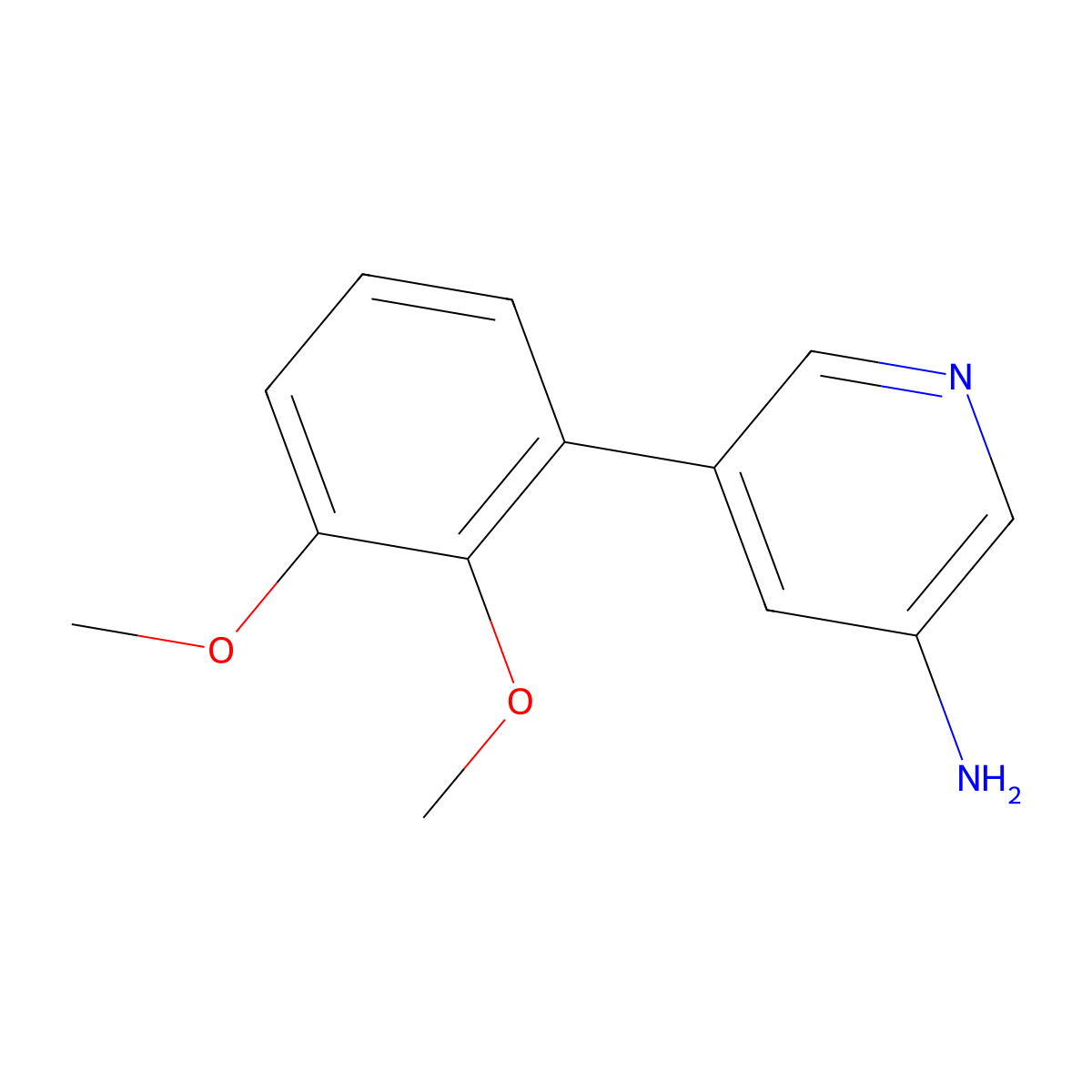 5-(2,3-Dimethoxyphenyl)-3-pyridinamine molecular structure, CAS 1258629-72-9
